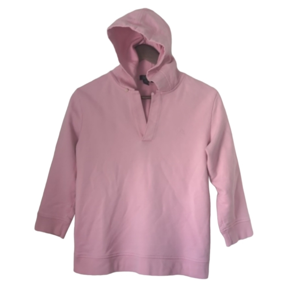 Vintage Ralph Lauren Powder Pink Cotton Pull Over Hooded Sweatshirt Medium
